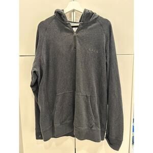 Burton BRTN Gray Half Zip Hoodie Sweatshirt Thumbholes Large Men's